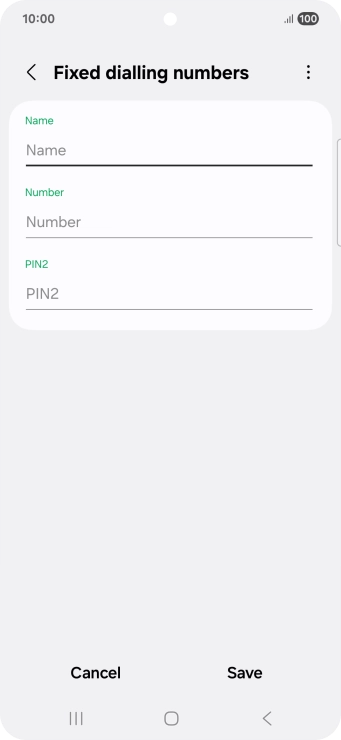 Press Name and key in the required name.