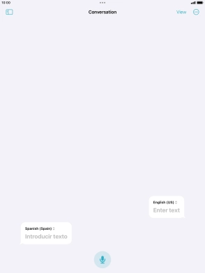 Press the microphone icon and say the required word or sentence.