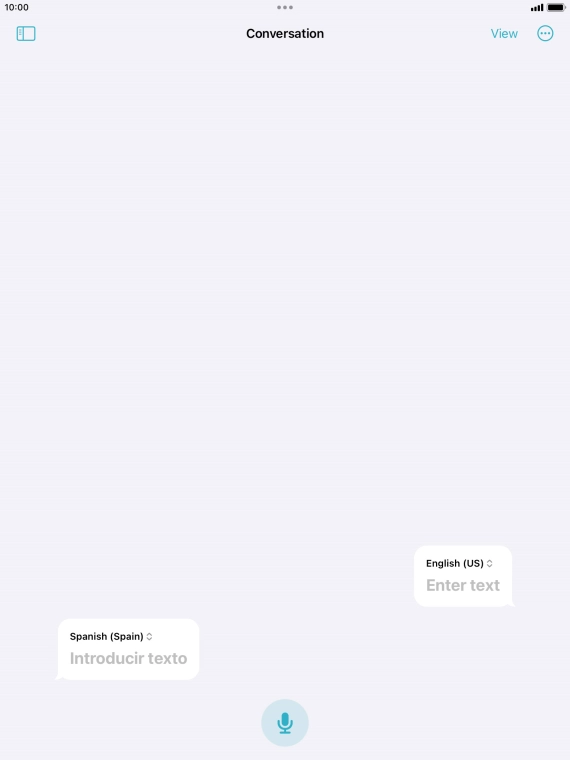 Press the microphone icon and say the required word or sentence.