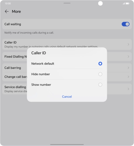 Press Show number to turn on caller identification.