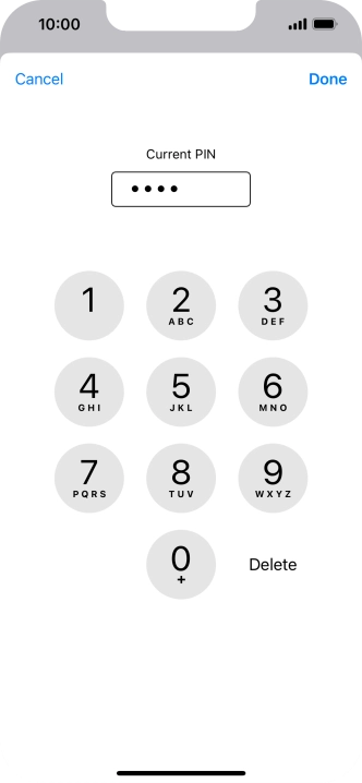 Key in your current PIN and press Done.