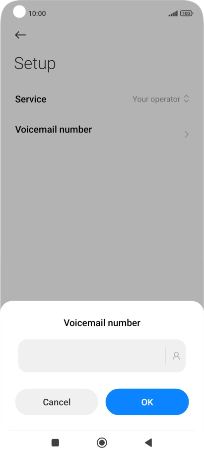 Key in +447836121121 and press OK.