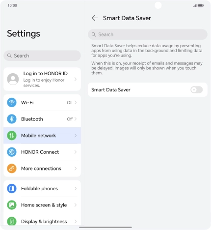 Press the indicator next to 