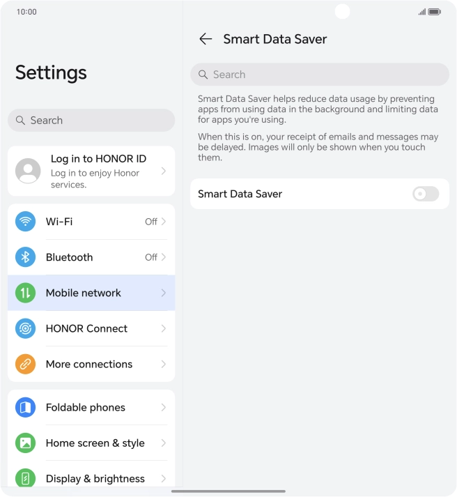 Press the indicator next to 