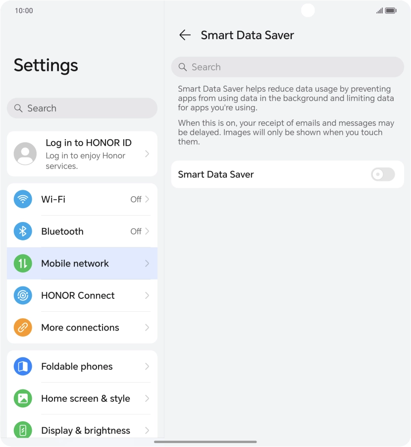 Press the indicator next to 
