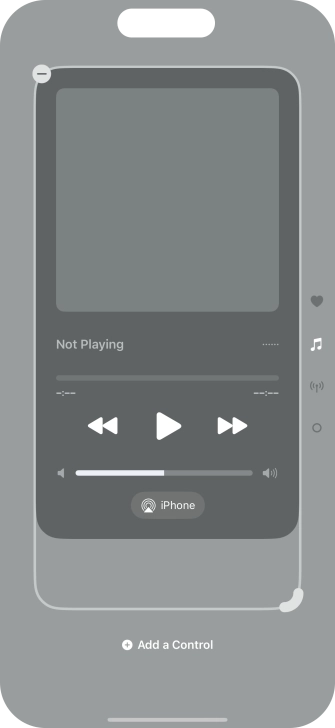 Press the remove icon on the required Control Centre page to remove it from Control Centre.