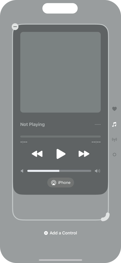 Press the remove icon on the required Control Centre page to remove it from Control Centre.