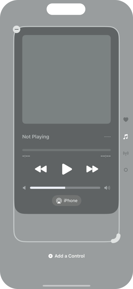 Press the remove icon on the required Control Centre page to remove it from Control Centre.