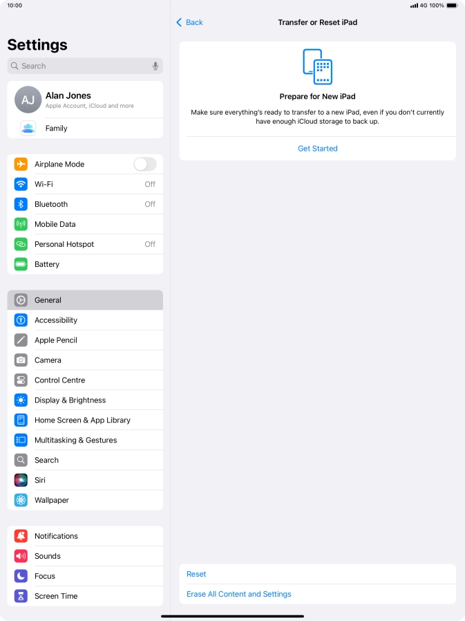 Press Reset. Press Reset.