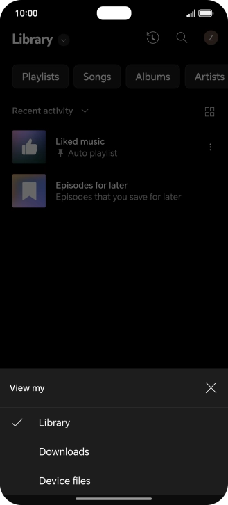 Press the required category and go to the required audio file.