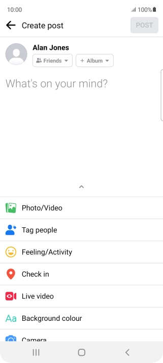 Press the text input field and key in the required text.