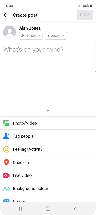 Press the text input field and key in the required text.