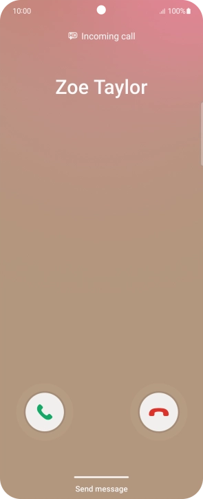 Press and drag the accept call icon right.