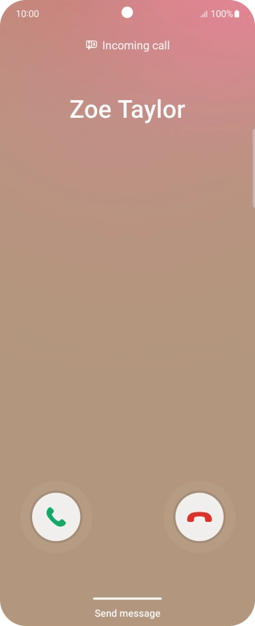 Press and drag the accept call icon right.