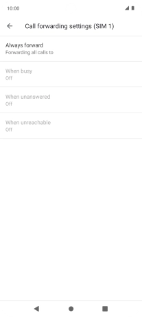 Press the required divert type.