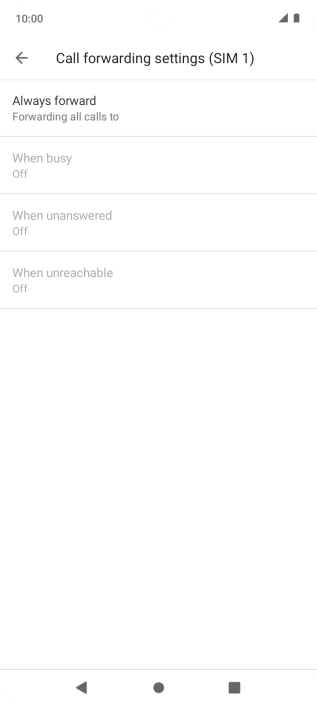 Press the required divert type.