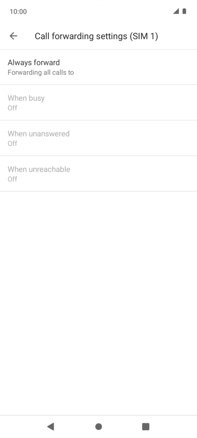 Press the required divert type.