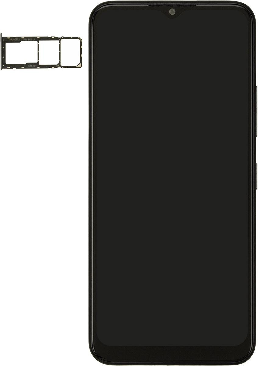 Turn your SIM so the angled corner of the SIM matches the angled corner of the second SIM holder and place your SIM in the SIM holder.