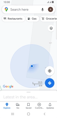 Press the search field and key in the required destination.