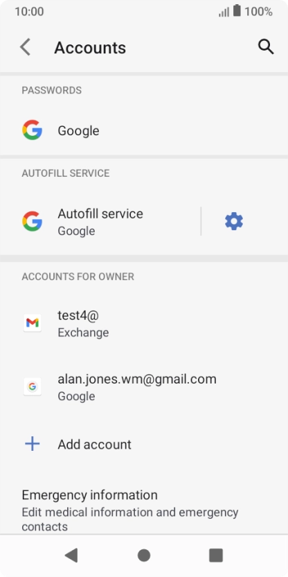 Press the required email account.