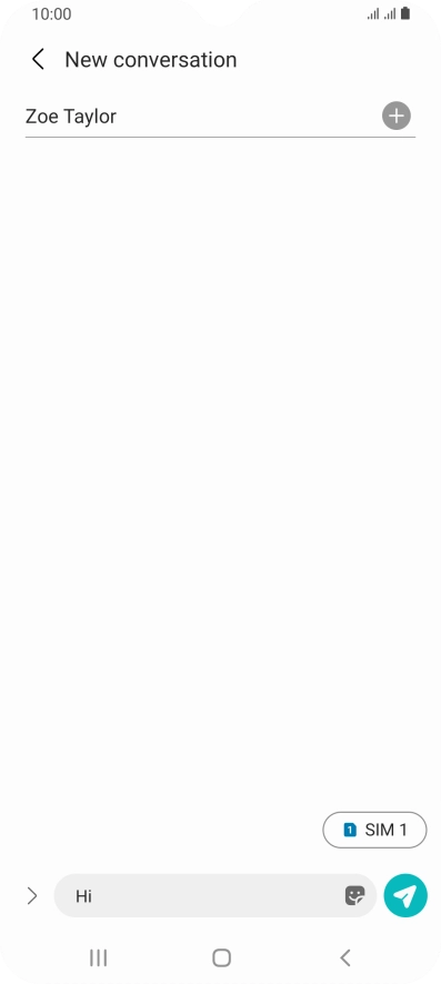 Press the send icon when you've finished your text message.
