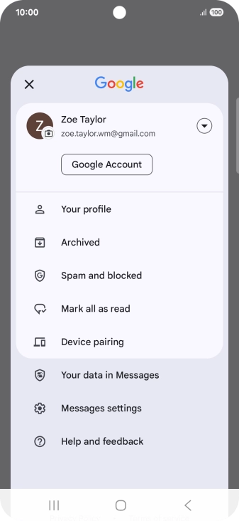Press Messages settings.
