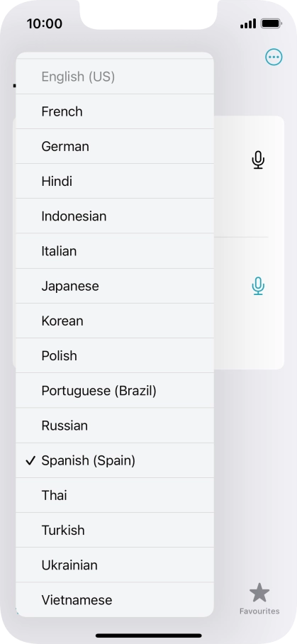 Press the required target language.