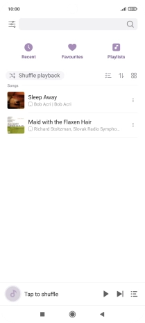 Press the required audio file.