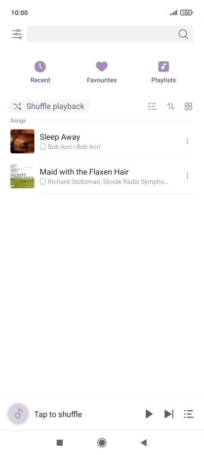 Press the required audio file.
