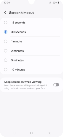Press the required setting.