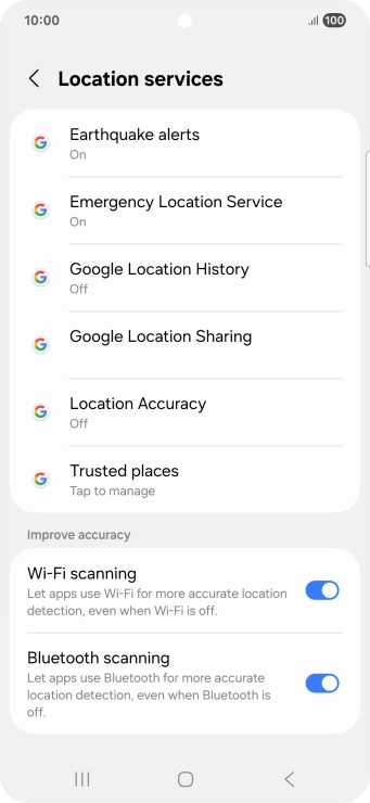 Press Location Accuracy.