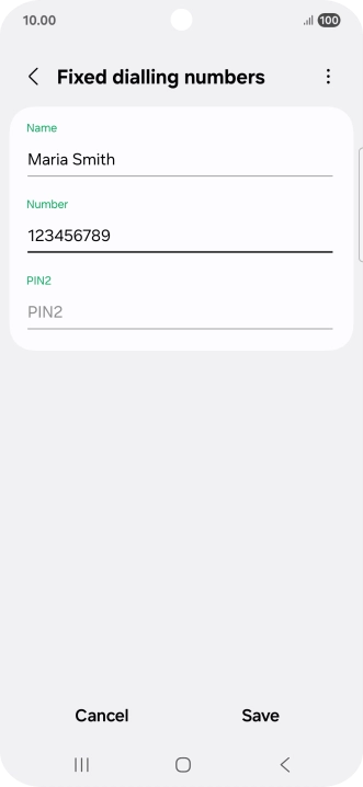 Press PIN2 and key in your PIN2. The default PIN2 is 1111.