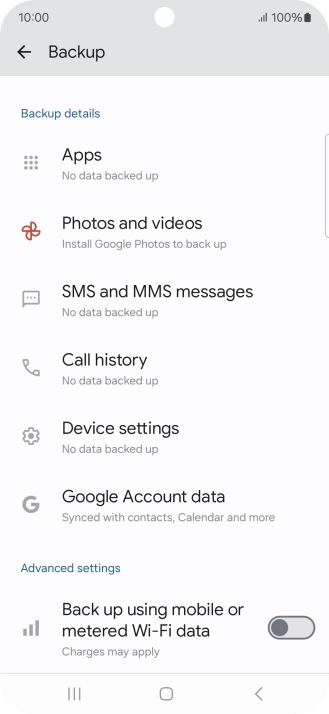 Press the indicator next to 