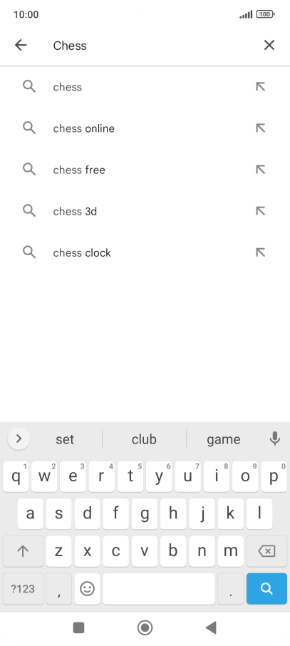 Key in the name or subject of the required app and press the search icon.