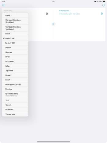 Press the required source language.