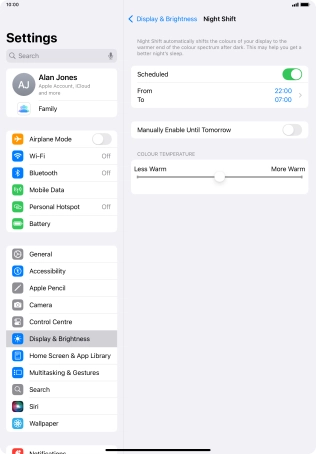 Press the indicator next to 