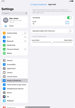 Press the indicator next to 