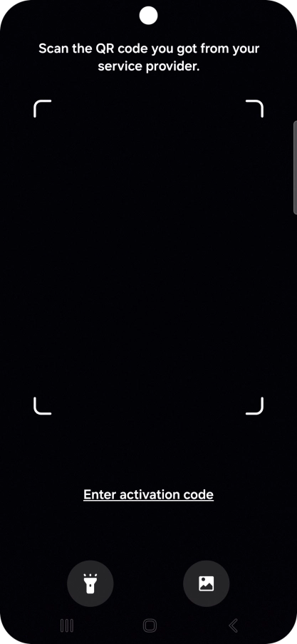 Place the QR code you've received inside the phone camera frame to scan the code. Your eSIM is transferred to your new phone over the internet.