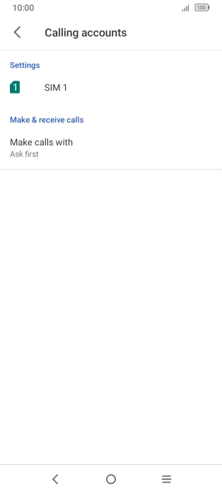 Press the name of the SIM. Press the name of the SIM.
