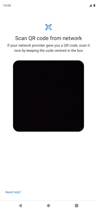 Place the QR code you've received inside the phone camera frame to scan the code. Your eSIM is transferred to your new phone over the internet.