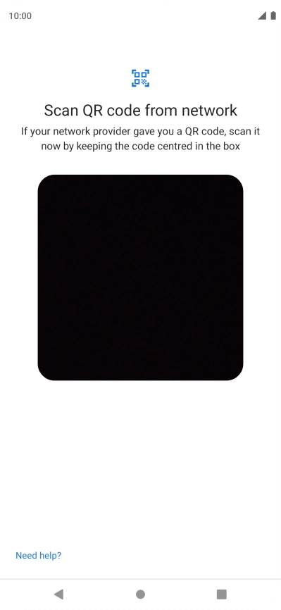 Place the QR code you've received inside the phone camera frame to scan the code. Your eSIM is transferred to your new phone over the internet.