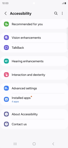 Press Vision enhancements and follow the instructions on the screen to select the required settings.
