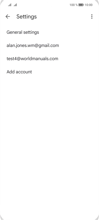 Press the required email account.