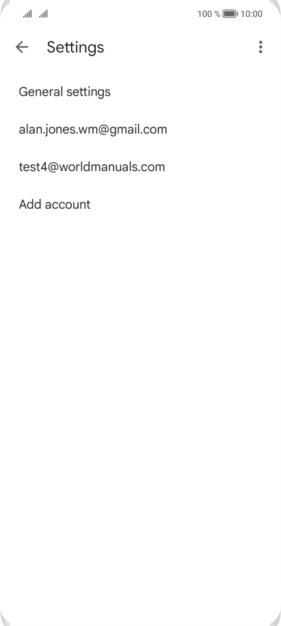 Press the required email account.