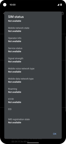 Your phone's EID number is displayed below EID.