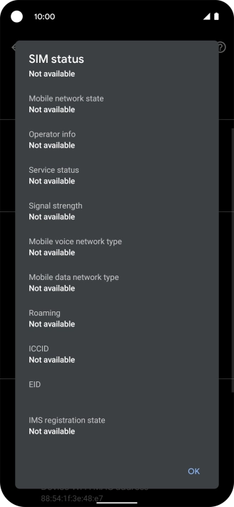 Your phone's EID number is displayed below EID.