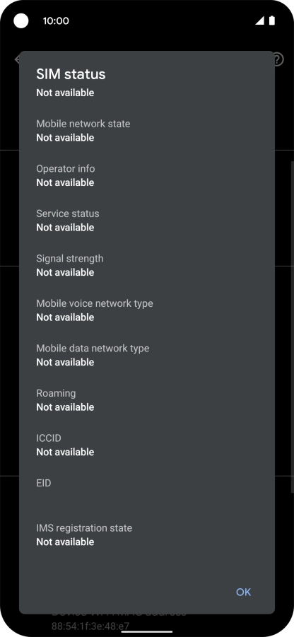 Your phone's EID number is displayed below EID.