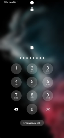 Key in the PUK and press OK.