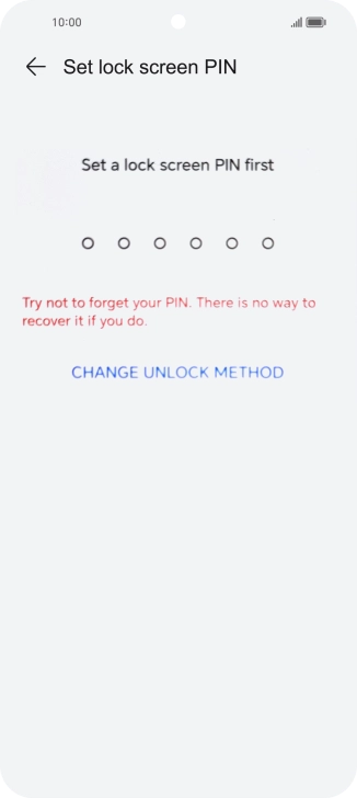 Press CHANGE UNLOCK METHOD.