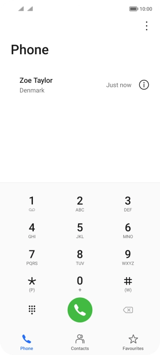 Press and hold the required contact.